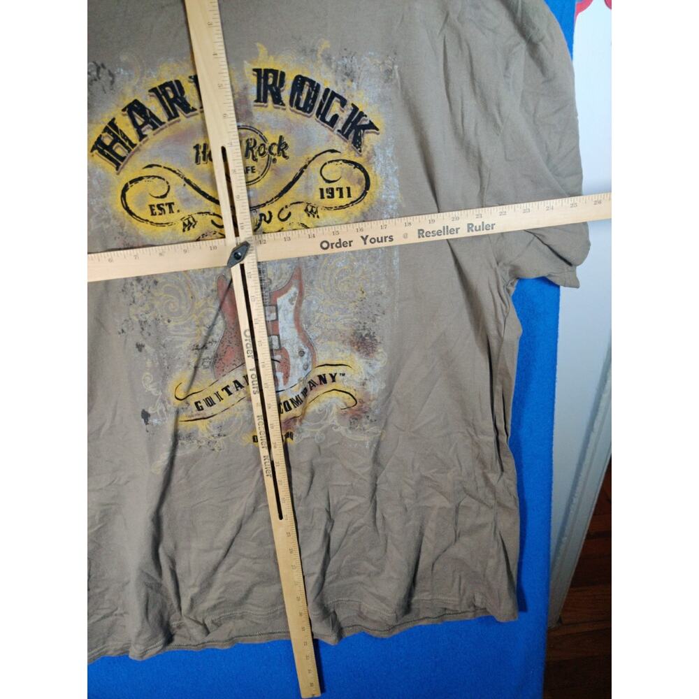 Hard Rock Cafe Orlando "Guitar Company" T-Shirt Brown [Graphic Music Men's XL - Picture 7 of 10